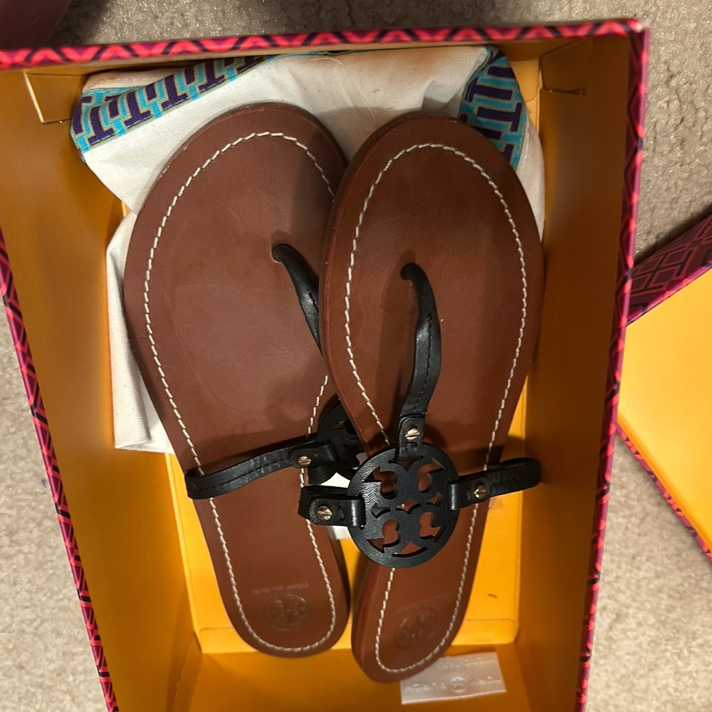 Tory Burch Black and Brown Sandals